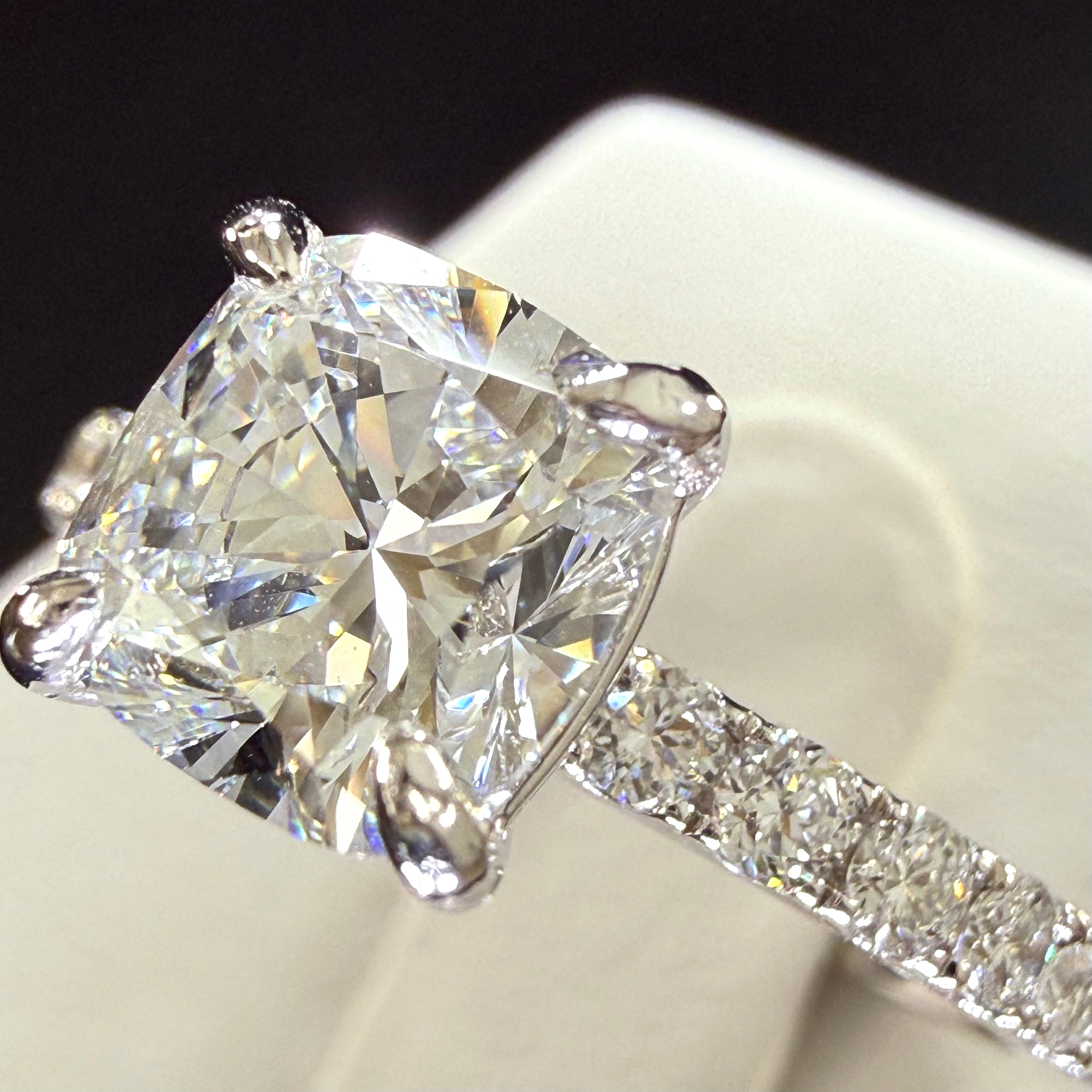 Cushion Cut Lab Grown Diamond Engagement Ring | 2ct IGI Certified | 14K White Gold