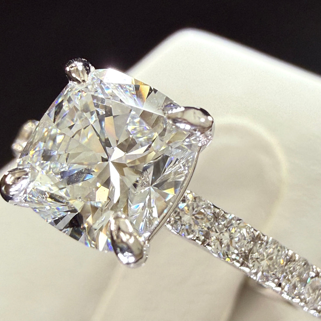 Cushion Cut Lab Grown Diamond Engagement Ring | 2ct IGI Certified | 14K White Gold