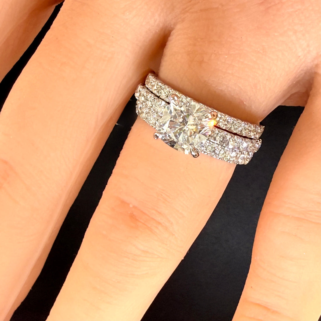 Cushion Cut Lab Grown Diamond Engagement Ring | 2ct IGI Certified | 14K White Gold