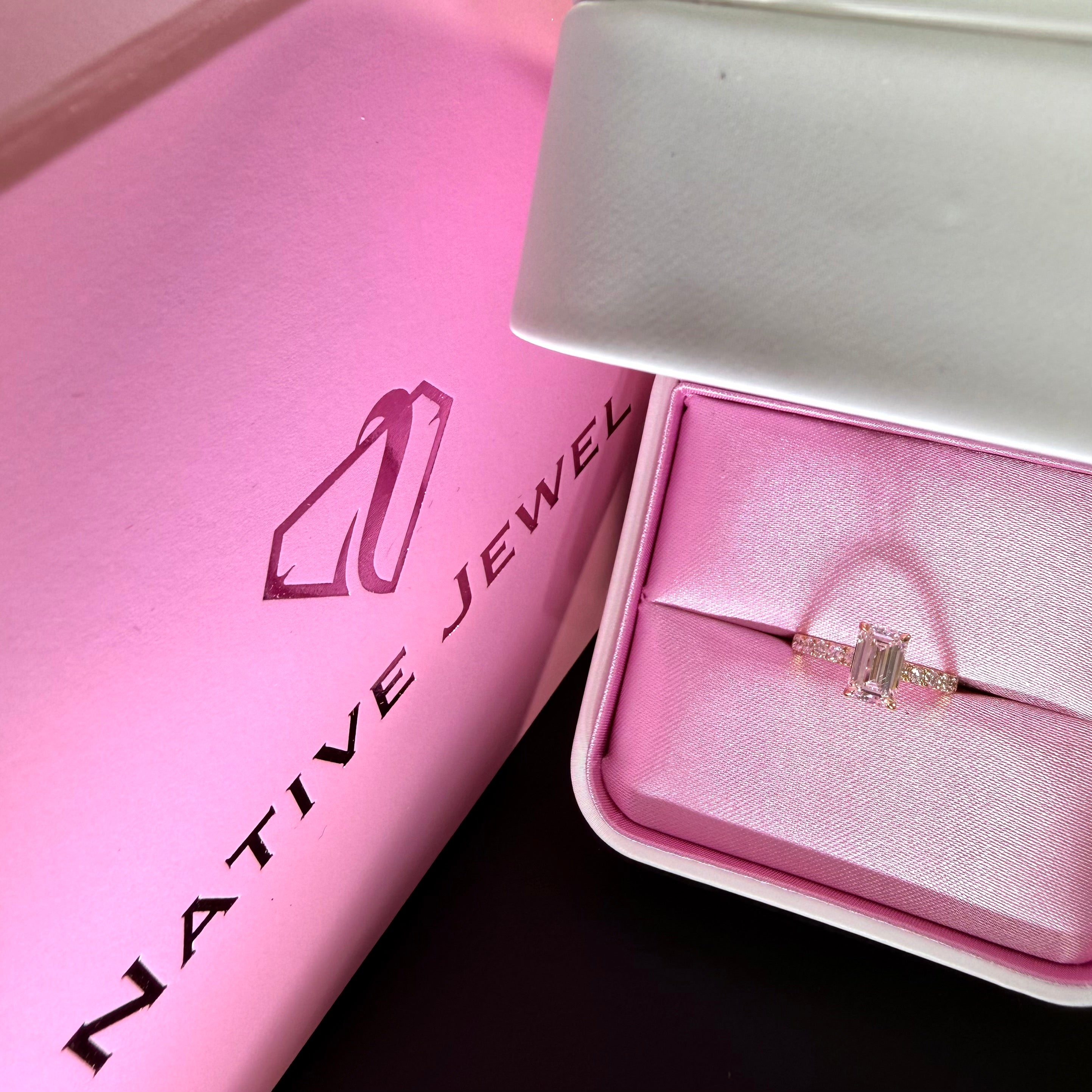 2.25 CTTW Elongated Emerald Cut Lab Grown Diamond IGI Certified 14K Pave Yellow Gold Engagement Ring