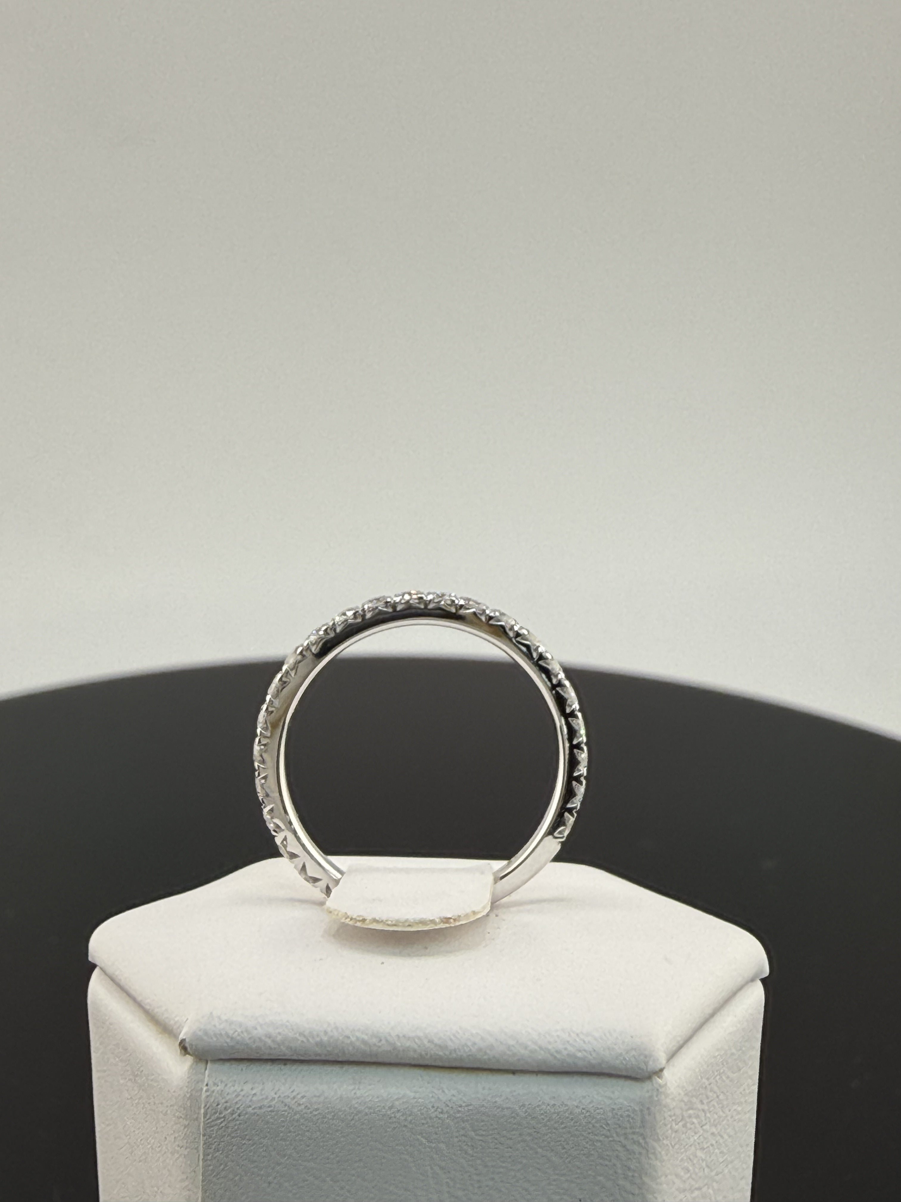 14K White Gold 2mm .8cttw Round Diamond Pave Wedding Band