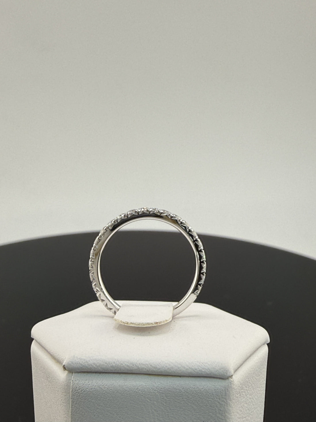 14K White Gold 2mm .8cttw Round Diamond Pave Wedding Band