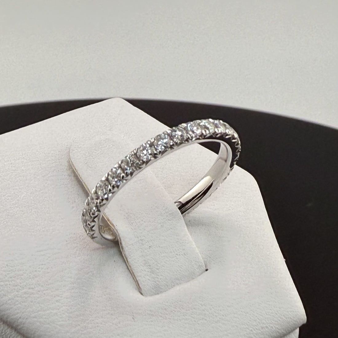 14K White Gold 2mm .8cttw Round Diamond Pave Wedding Band