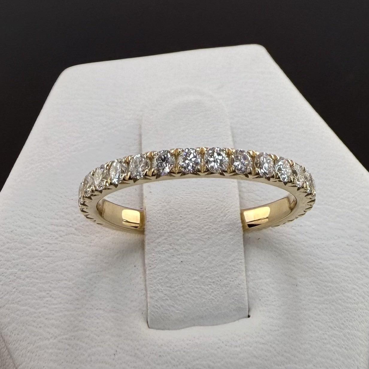 14K Yellow Gold 2mm .8cttw Round Diamond Pave Wedding Band