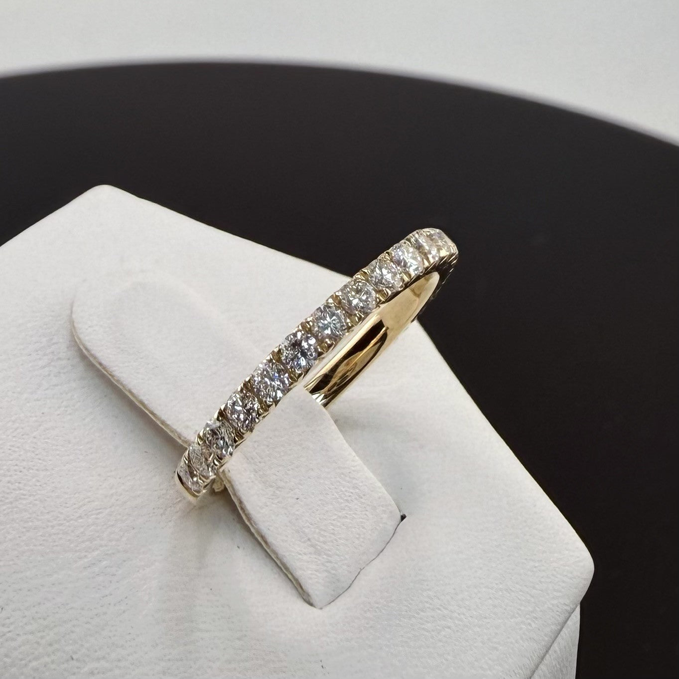 14K Yellow Gold 2mm .8cttw Round Diamond Pave Wedding Band