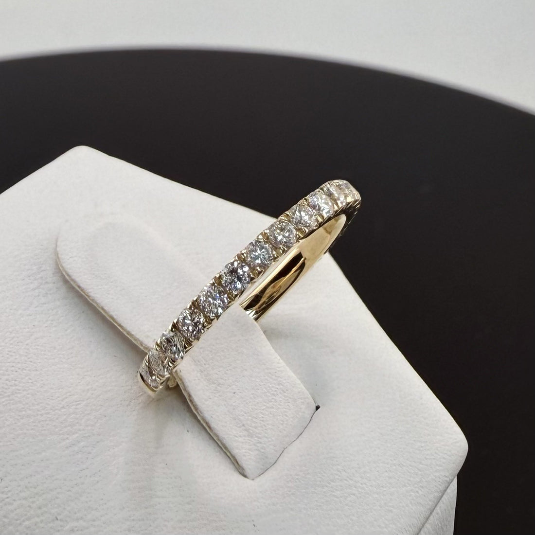 14K Yellow Gold 2mm .8cttw Round Diamond Pave Wedding Band