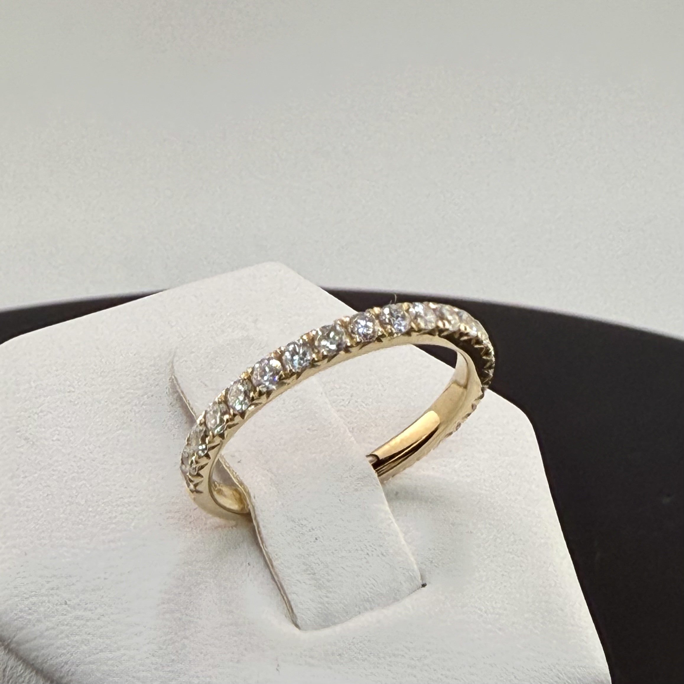 14K Yellow Gold 2mm .8cttw Round Diamond Pave Wedding Band