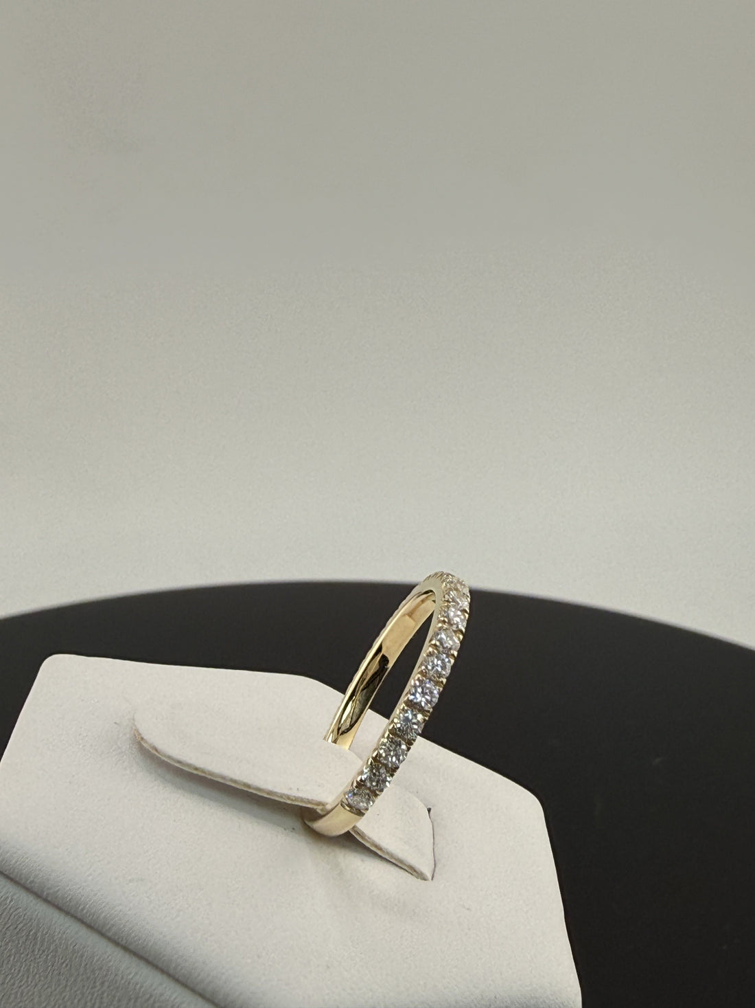 14K Yellow Gold 2mm .8cttw Round Diamond Pave Wedding Band