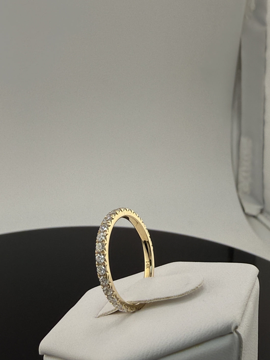 14K Yellow Gold 2mm .8cttw Round Diamond Pave Wedding Band