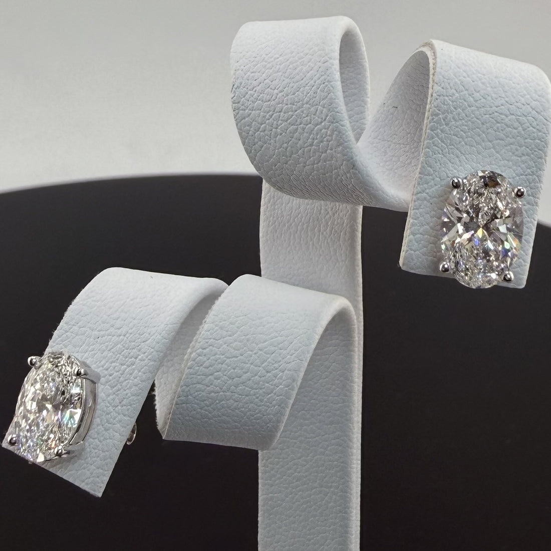 3.12cttw Oval IGI Certified Lab Grown Diamond Stud 14K White Gold Earrings