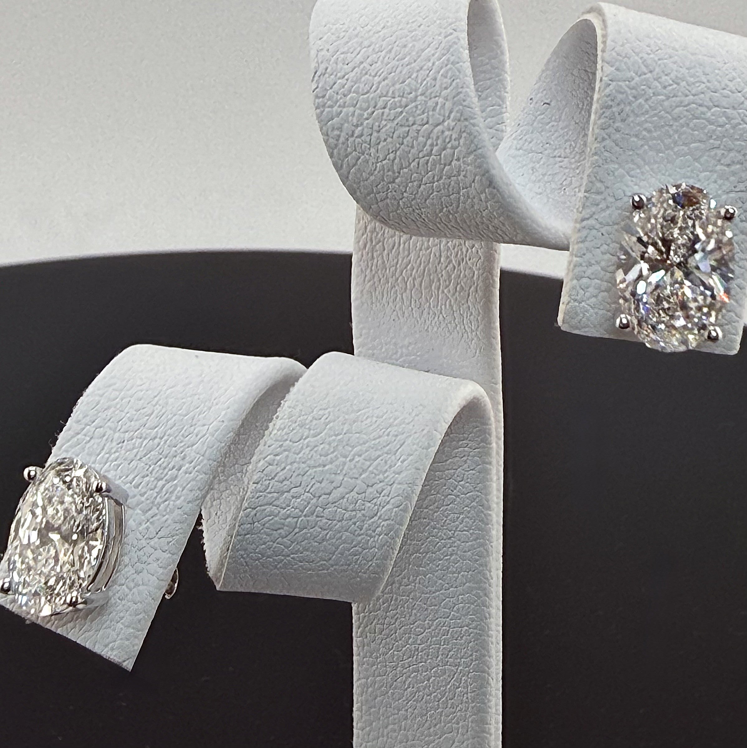 3.12cttw Oval IGI Certified Lab Grown Diamond Stud 14K White Gold Earrings