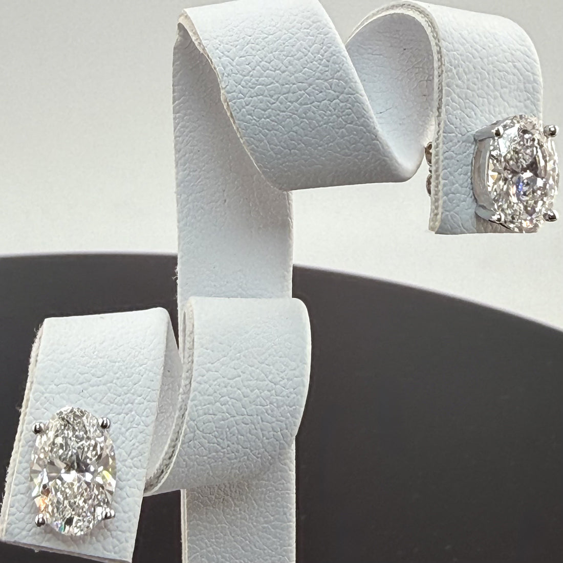 3.12cttw Oval IGI Certified Lab Grown Diamond Stud 14K White Gold Earrings