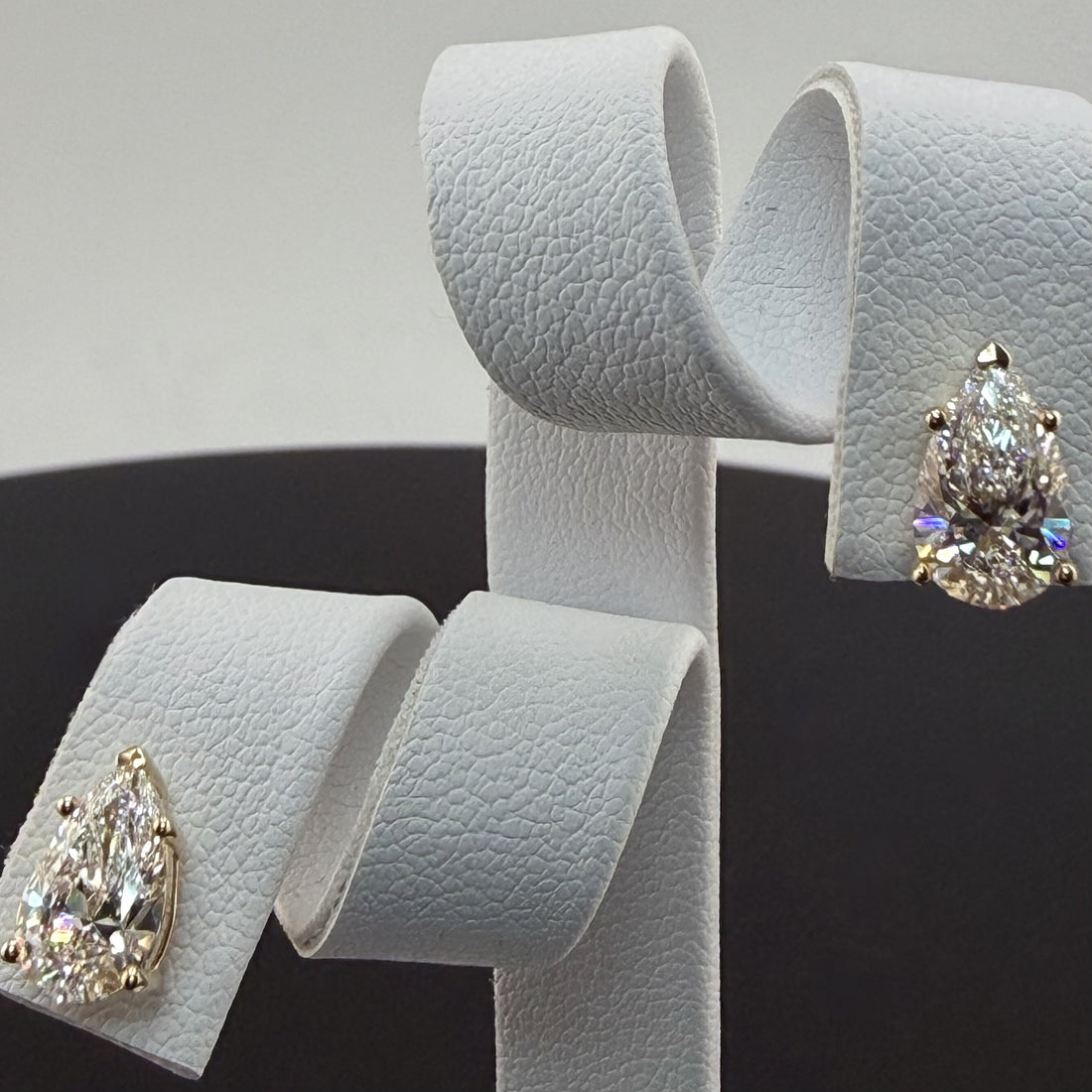 2.18cttw Pear IGI Certified Lab Grown Diamond Stud 14K Yellow Gold Earrings