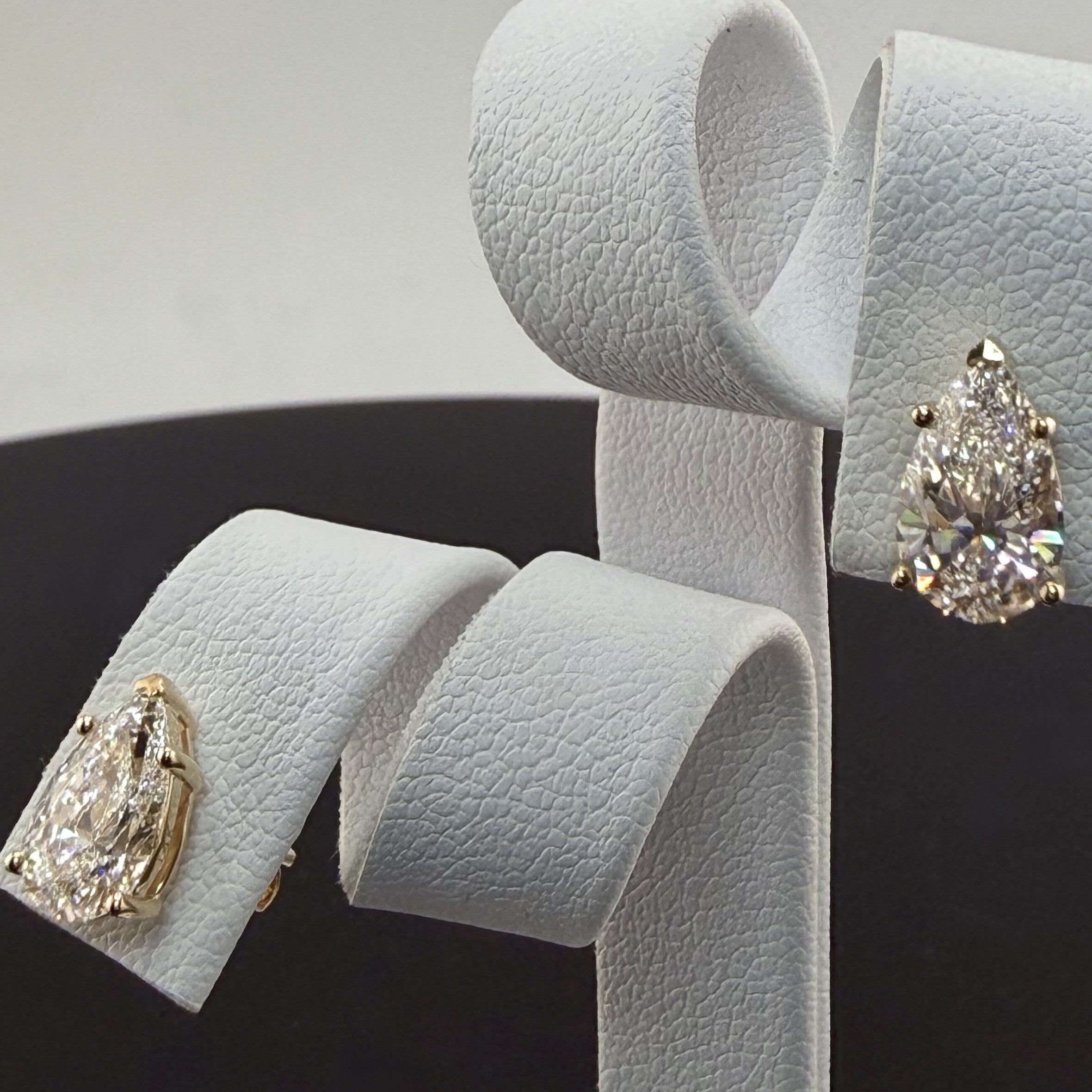 4.08cttw Pear IGI Certified Lab Grown Diamond Stud 14K Yellow Gold Earrings