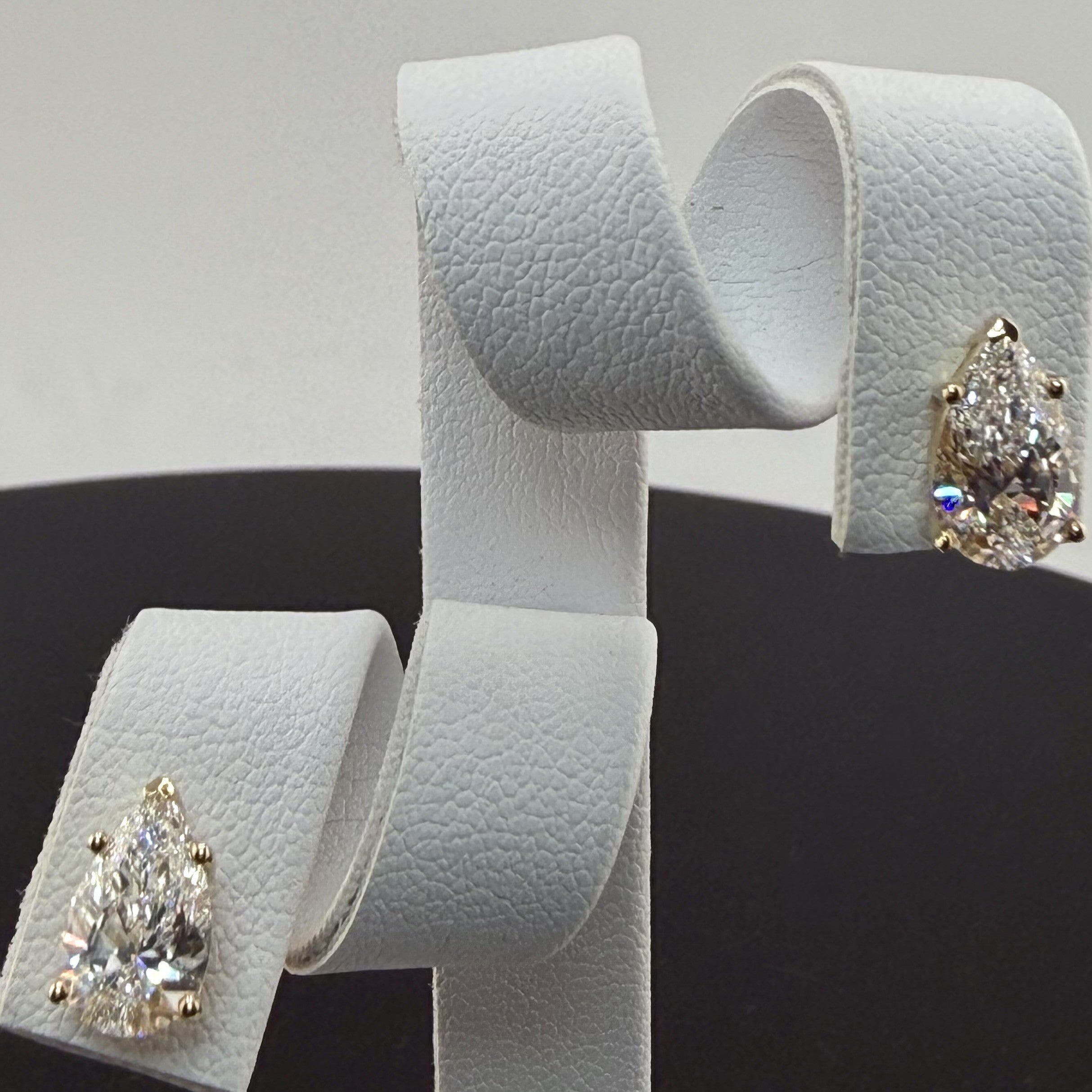 4.08cttw Pear IGI Certified Lab Grown Diamond Stud 14K Yellow Gold Earrings