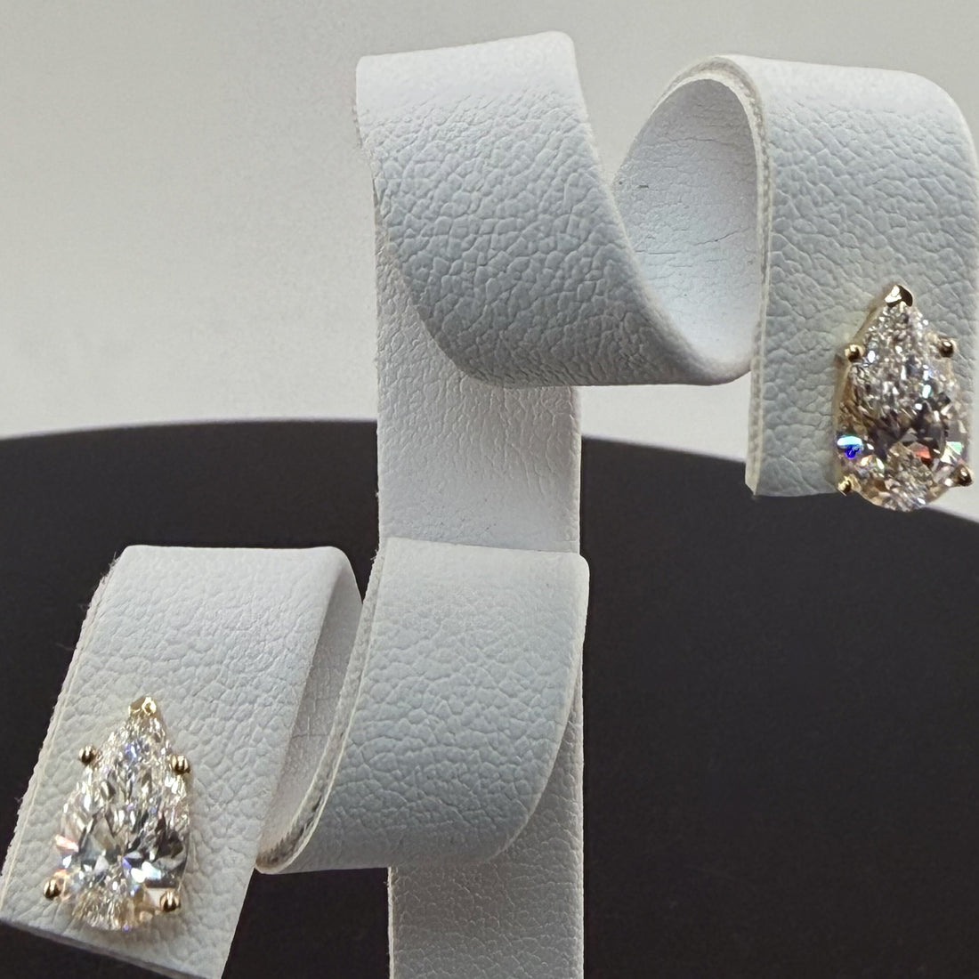 4.08cttw Pear IGI Certified Lab Grown Diamond Stud 14K Yellow Gold Earrings