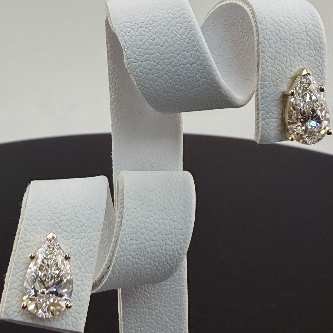 4.08cttw Pear IGI Certified Lab Grown Diamond Stud 14K Yellow Gold Earrings