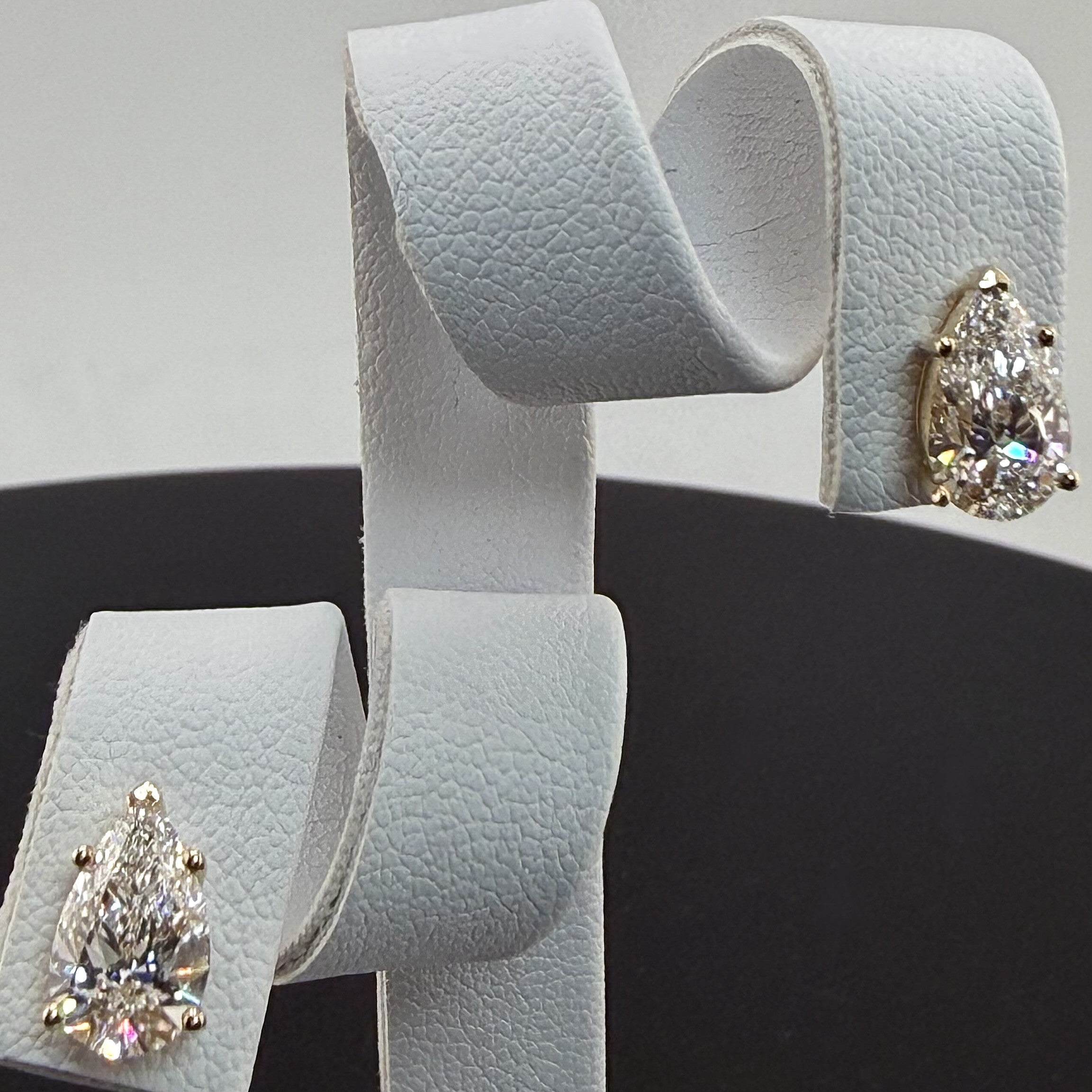 2.18cttw Pear IGI Certified Lab Grown Diamond Stud 14K Yellow Gold Earrings