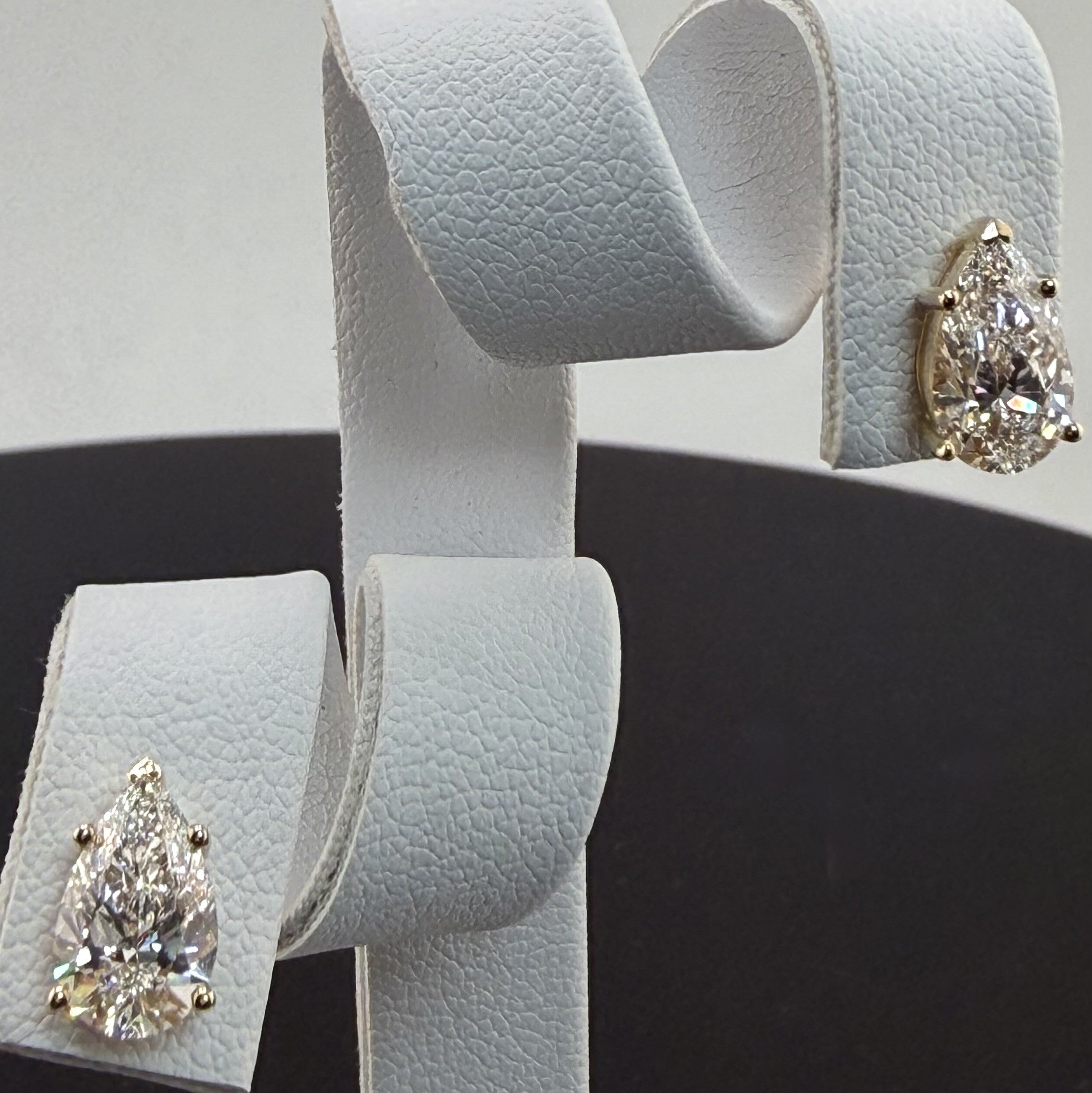 4.08cttw Pear IGI Certified Lab Grown Diamond Stud 14K Yellow Gold Earrings