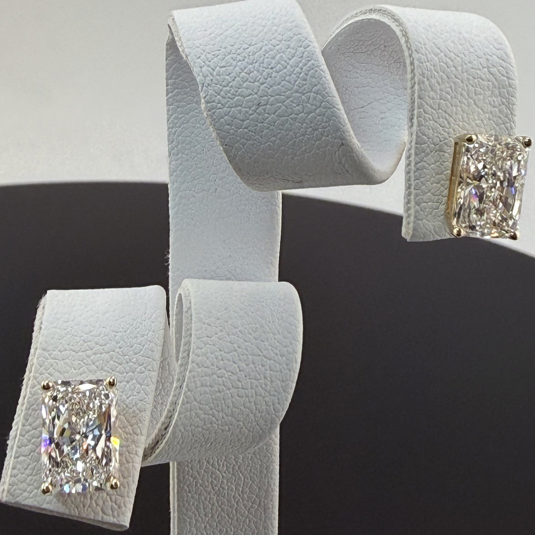 3.16cttw Radiant IGI Certified Lab Grown Diamond Stud 14K Yellow Gold Earrings