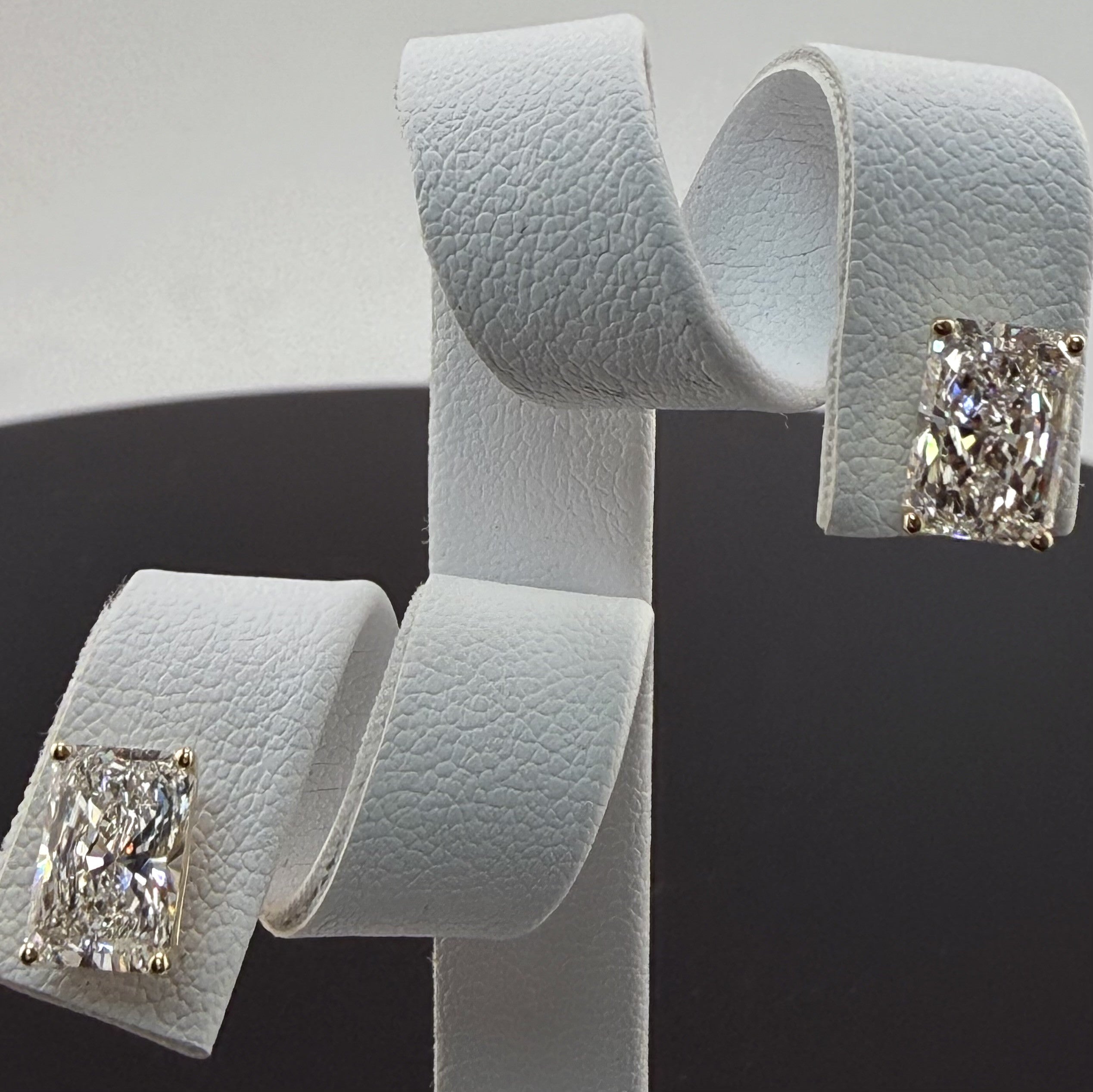 3.16cttw Radiant IGI Certified Lab Grown Diamond Stud 14K Yellow Gold Earrings