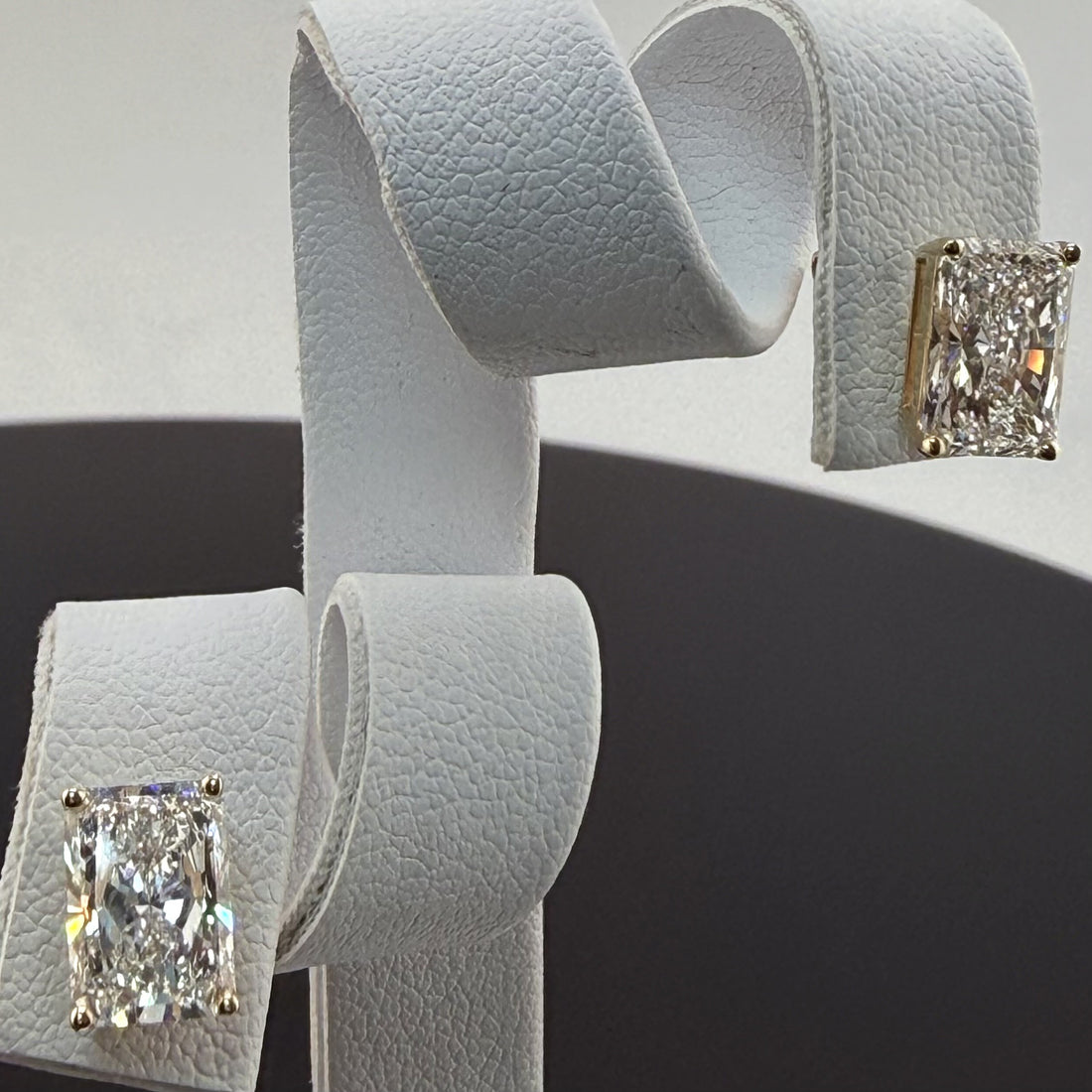 3.16cttw Radiant IGI Certified Lab Grown Diamond Stud 14K Yellow Gold Earrings