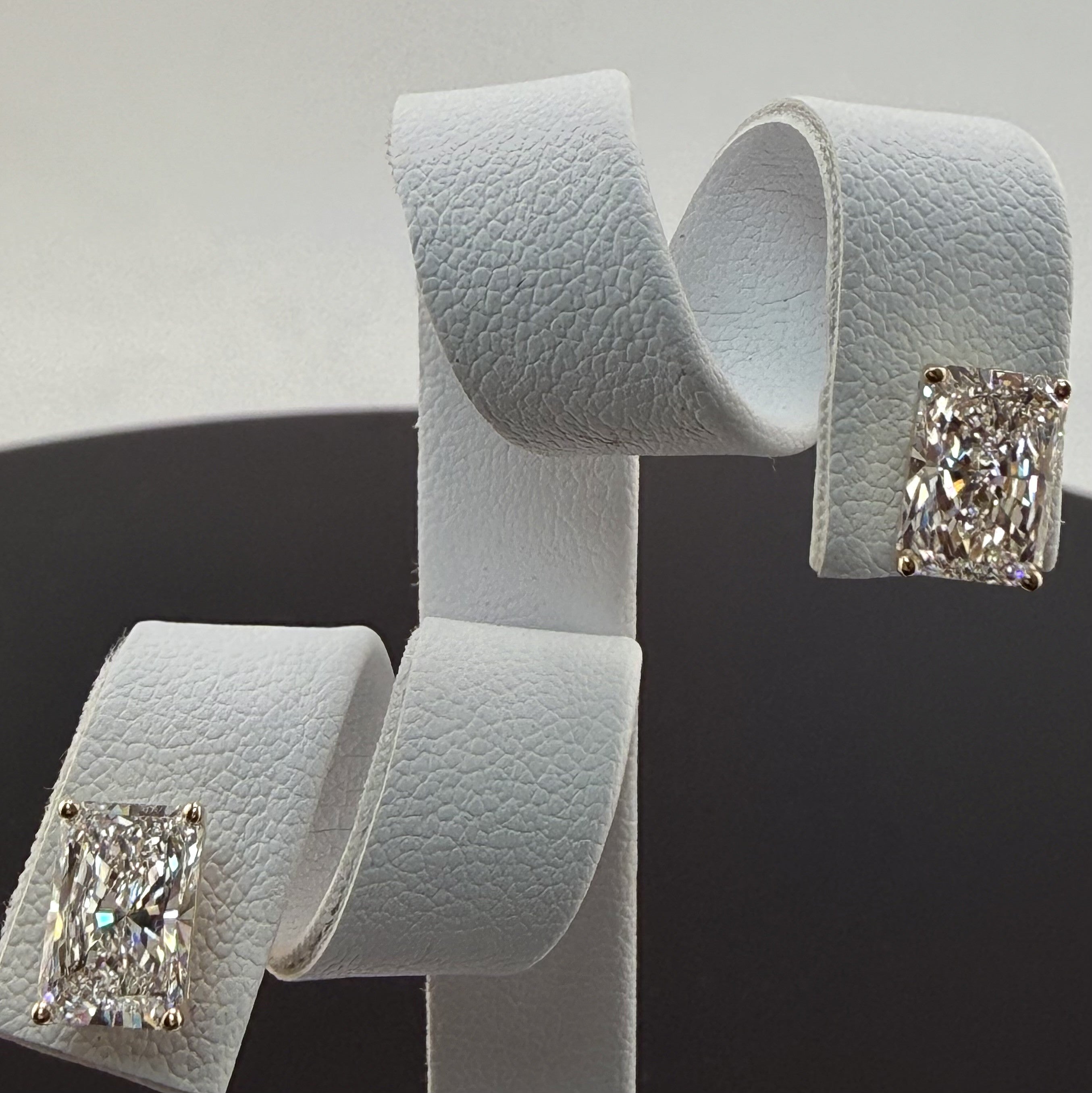3.16cttw Radiant IGI Certified Lab Grown Diamond Stud 14K Yellow Gold Earrings