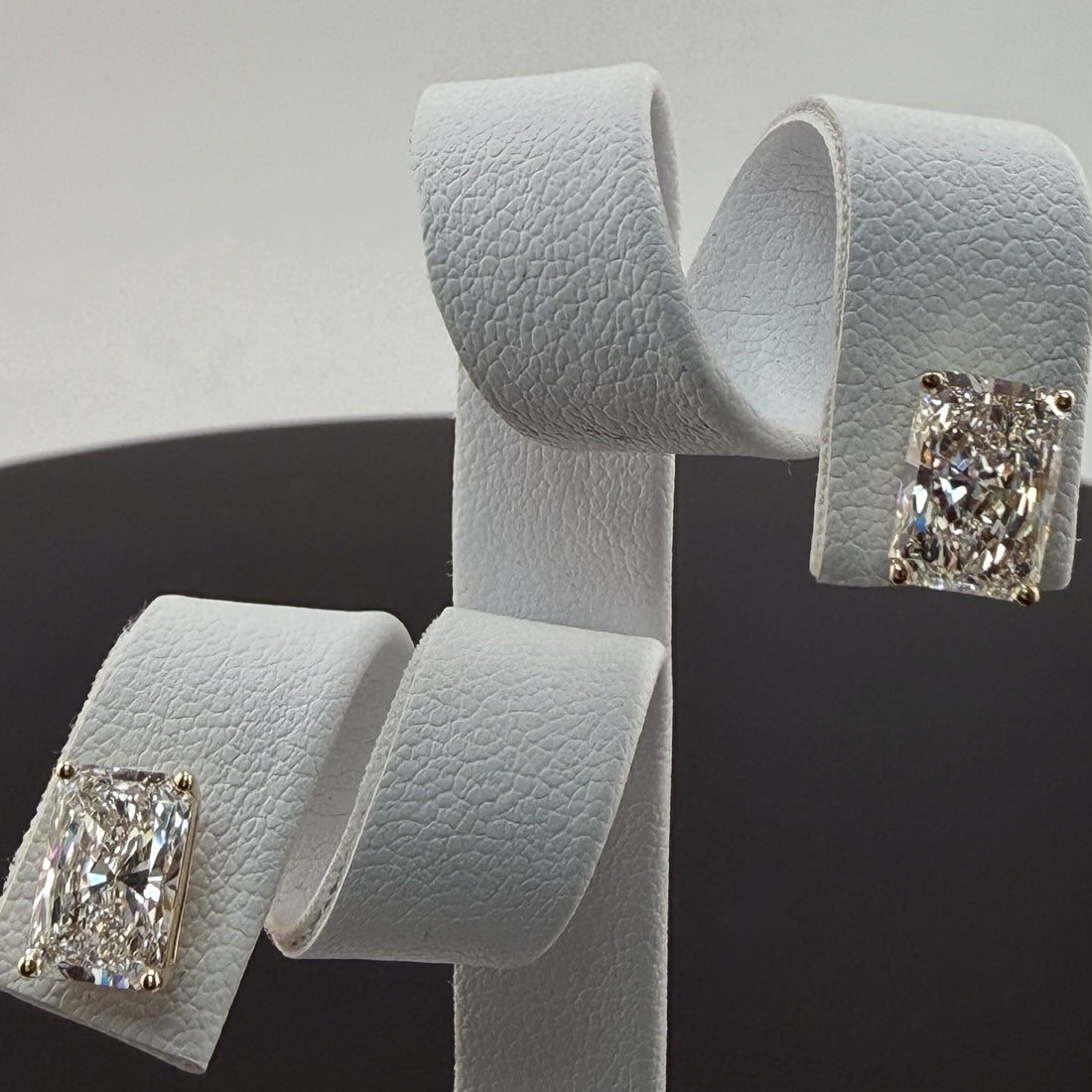 3.16cttw Radiant IGI Certified Lab Grown Diamond Stud 14K Yellow Gold Earrings