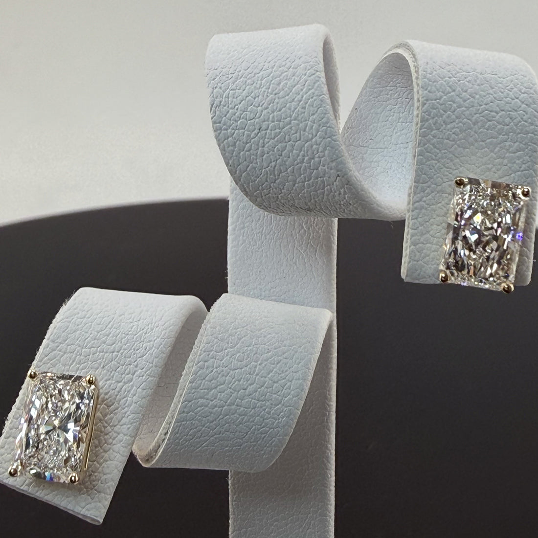 3.16cttw Radiant IGI Certified Lab Grown Diamond Stud 14K Yellow Gold Earrings