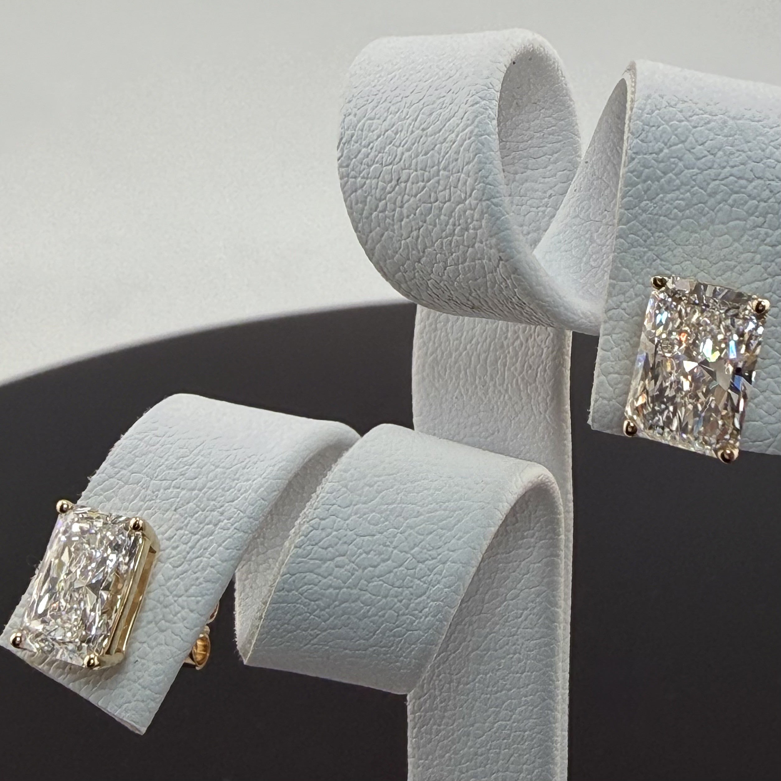 3.16cttw Radiant IGI Certified Lab Grown Diamond Stud 14K Yellow Gold Earrings