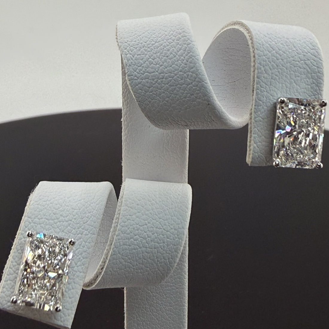 4cttw Radiant IGI Certified Lab Grown Diamond Stud 14K White Gold Earrings