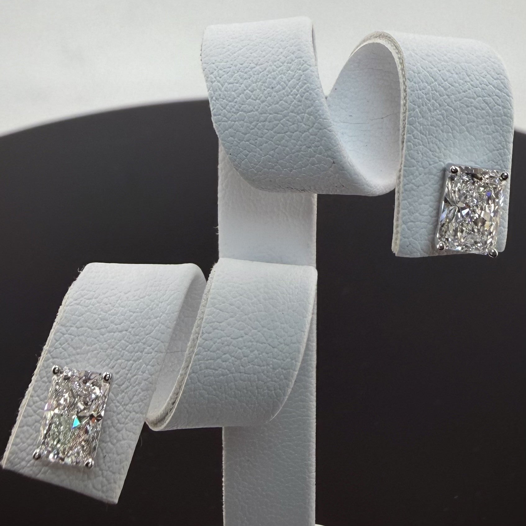 2.08cttw Radiant IGI Certified Lab Grown Diamond Stud 14K White Gold Earrings