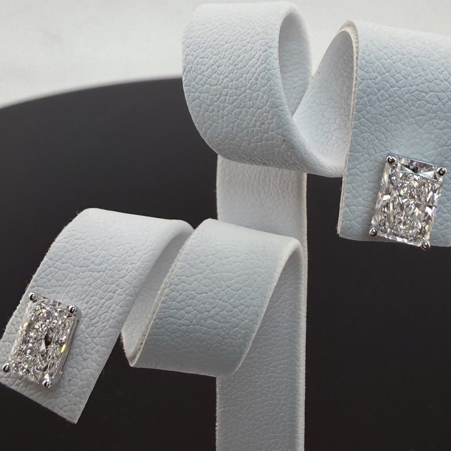 2.08cttw Radiant IGI Certified Lab Grown Diamond Stud 14K White Gold Earrings
