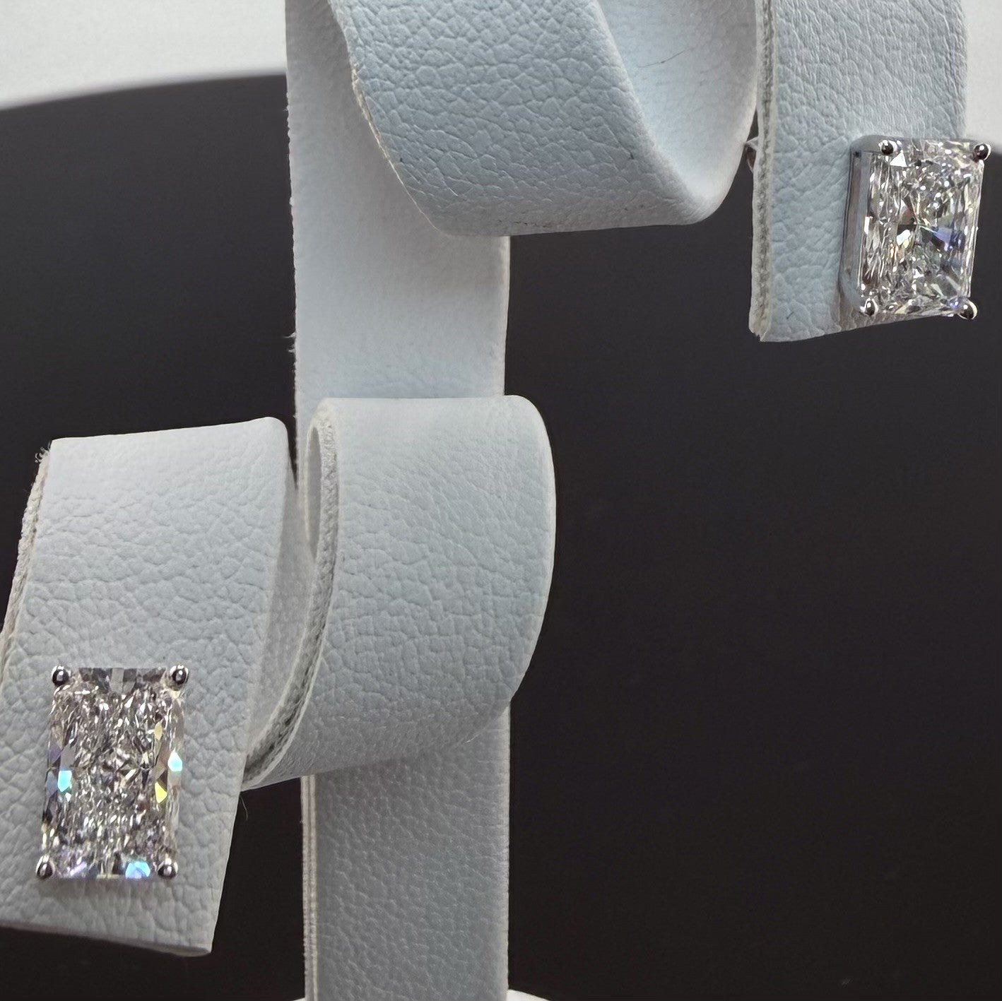 2.08cttw Radiant IGI Certified Lab Grown Diamond Stud 14K White Gold Earrings