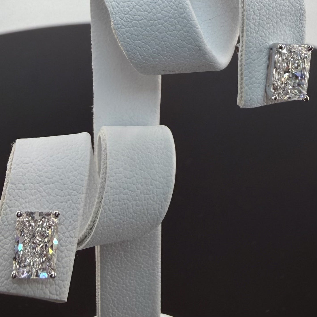2.08cttw Radiant IGI Certified Lab Grown Diamond Stud 14K White Gold Earrings