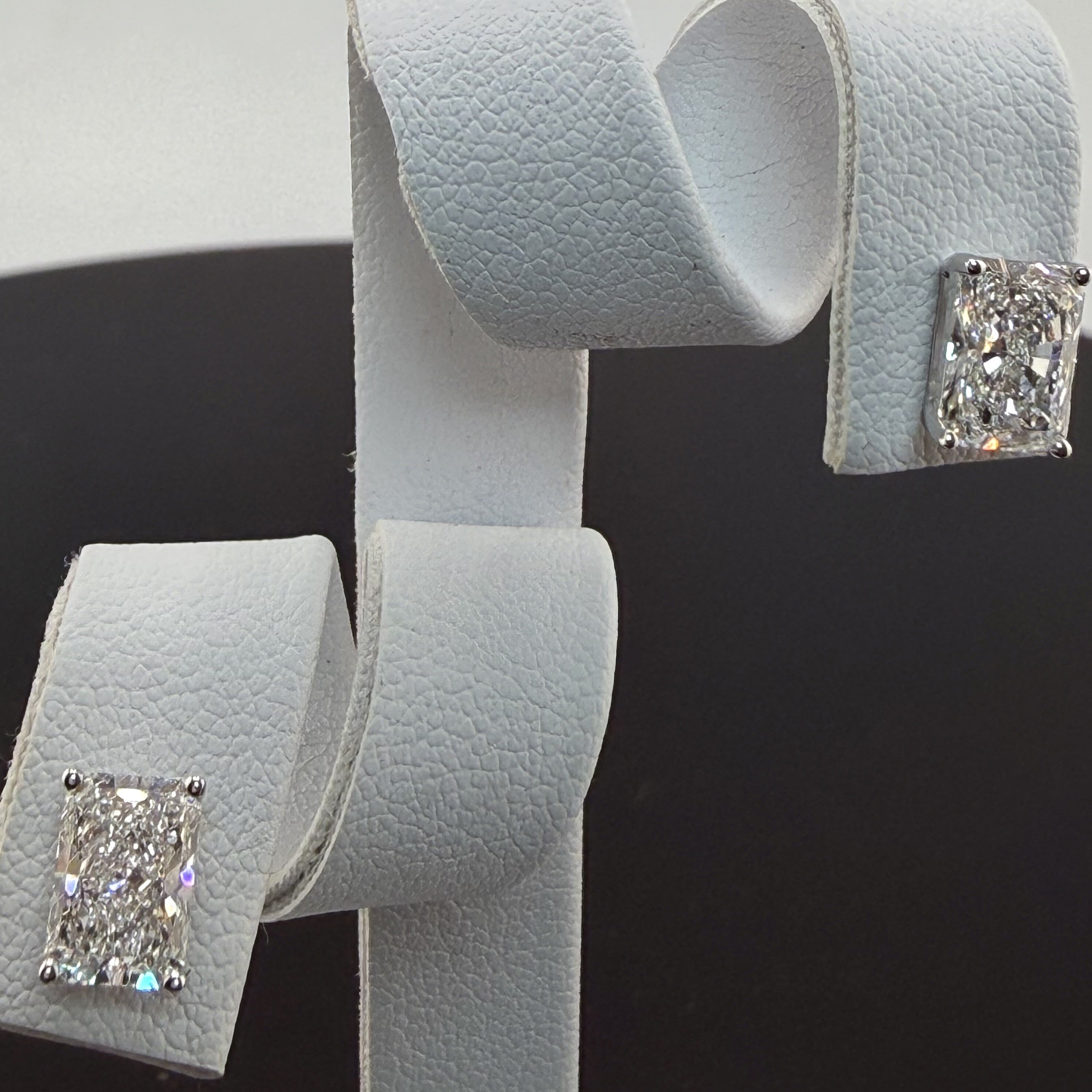 2.08cttw Radiant IGI Certified Lab Grown Diamond Stud 14K White Gold Earrings