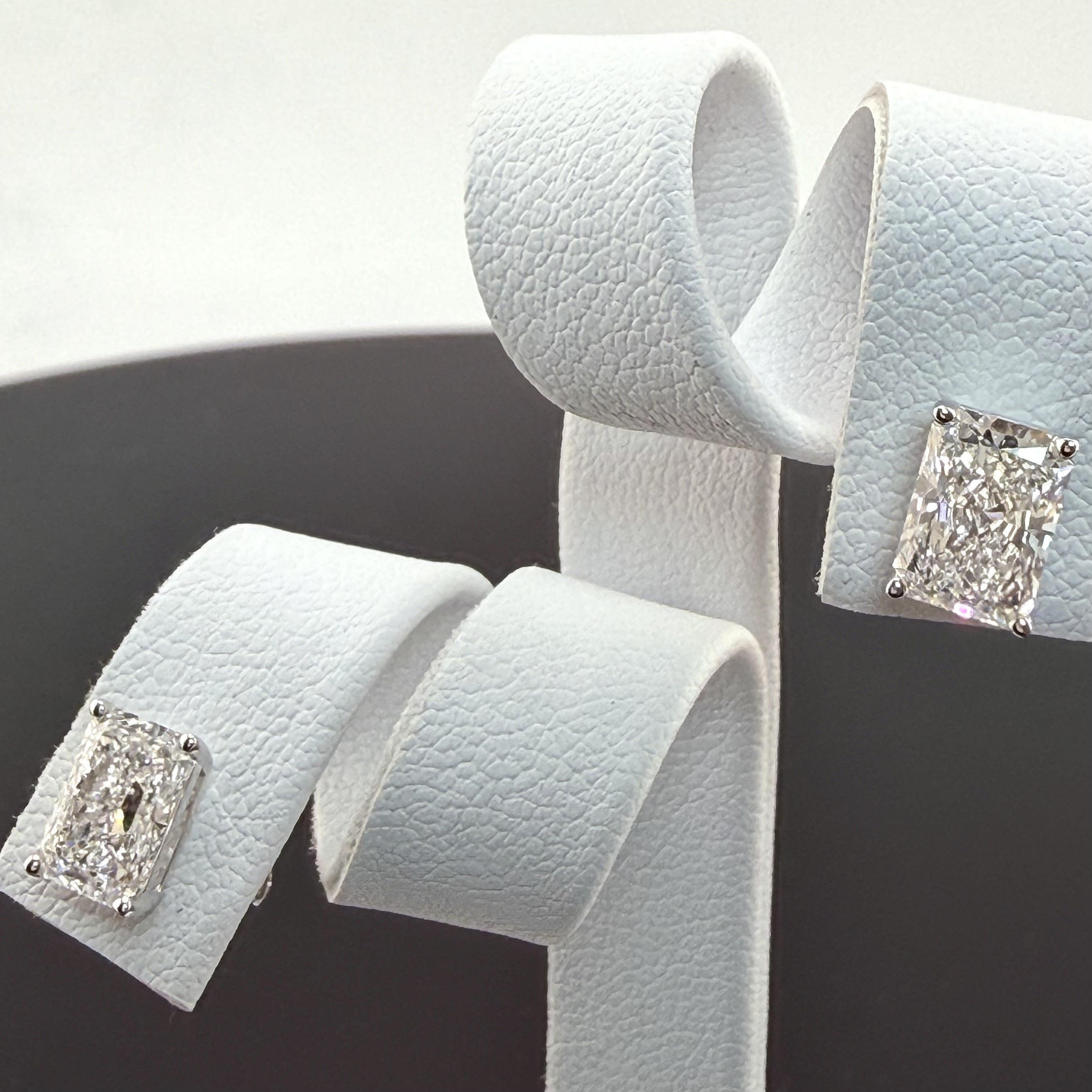 2.08cttw Radiant IGI Certified Lab Grown Diamond Stud 14K White Gold Earrings