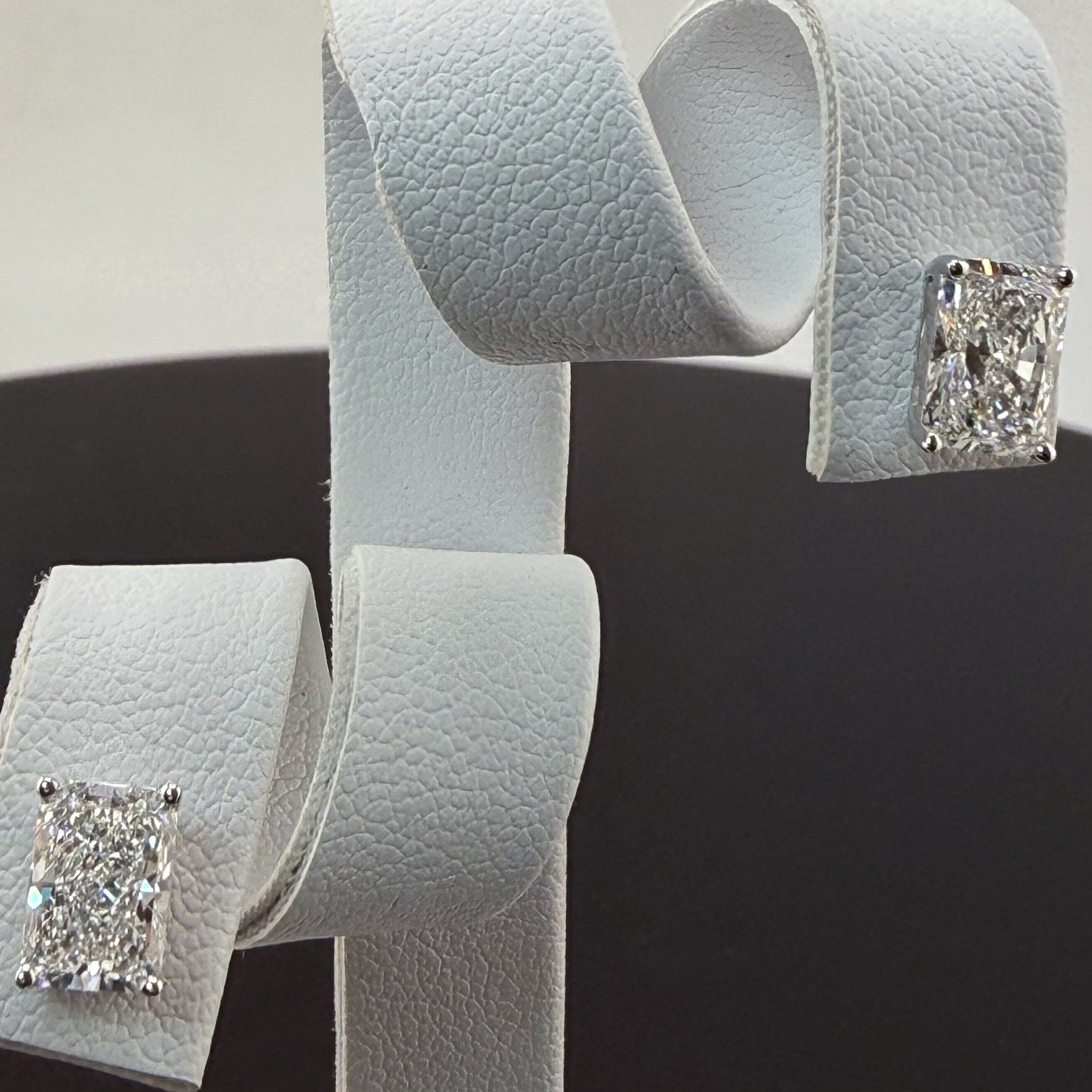 2.08cttw Radiant IGI Certified Lab Grown Diamond Stud 14K White Gold Earrings