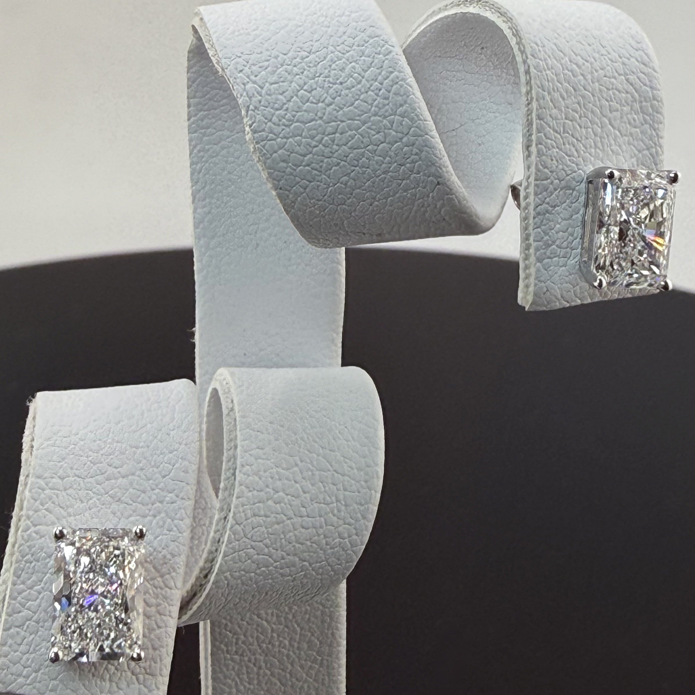 2.08cttw Radiant IGI Certified Lab Grown Diamond Stud 14K White Gold Earrings
