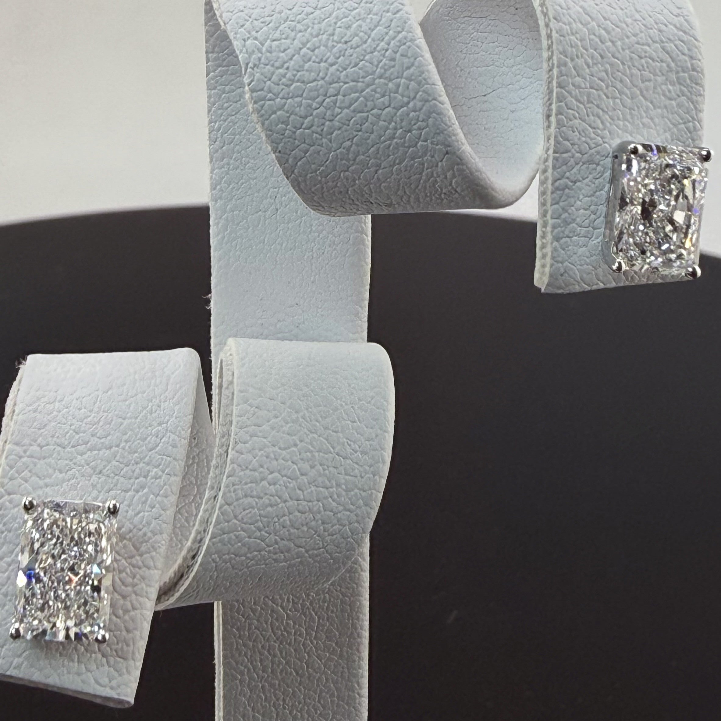 2.08cttw Radiant IGI Certified Lab Grown Diamond Stud 14K White Gold Earrings
