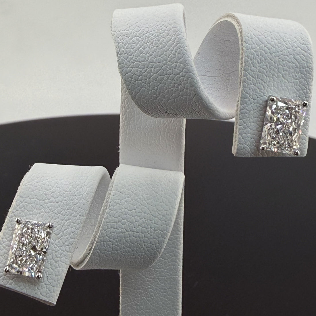 2.08cttw Radiant IGI Certified Lab Grown Diamond Stud 14K White Gold Earrings