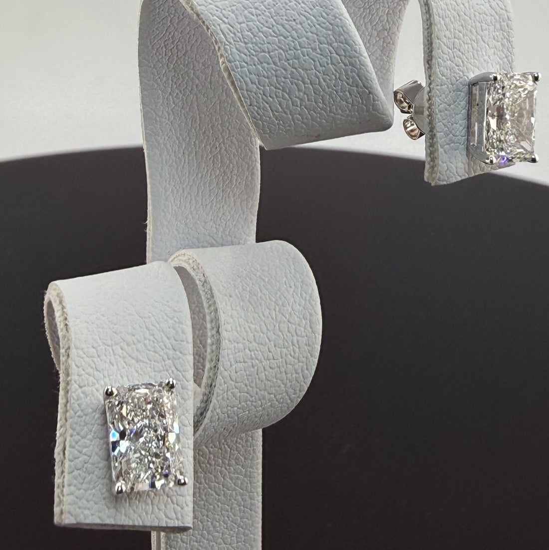 2.08cttw Radiant IGI Certified Lab Grown Diamond Stud 14K White Gold Earrings