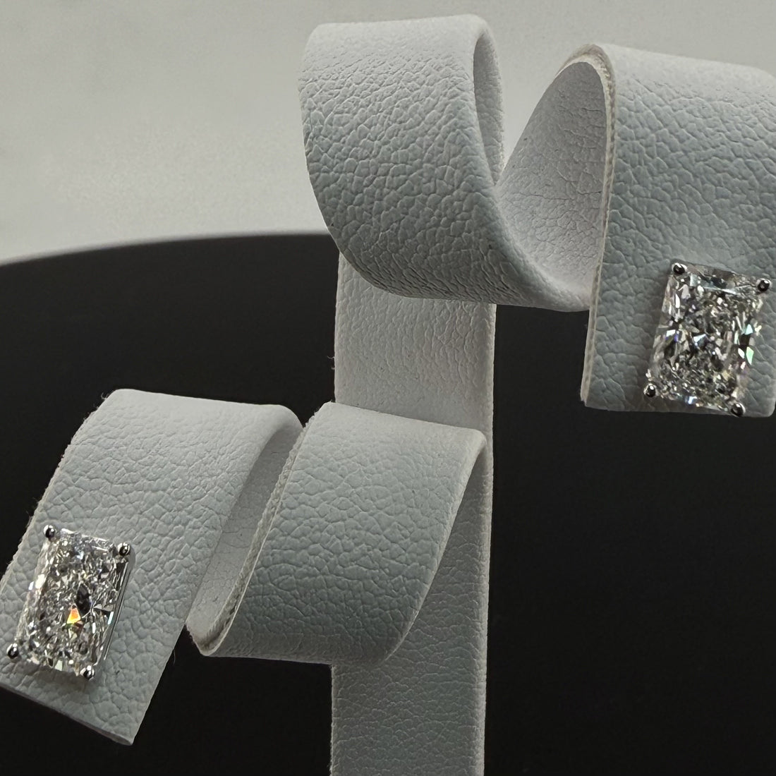 2.08cttw Radiant IGI Certified Lab Grown Diamond Stud 14K White Gold Earrings