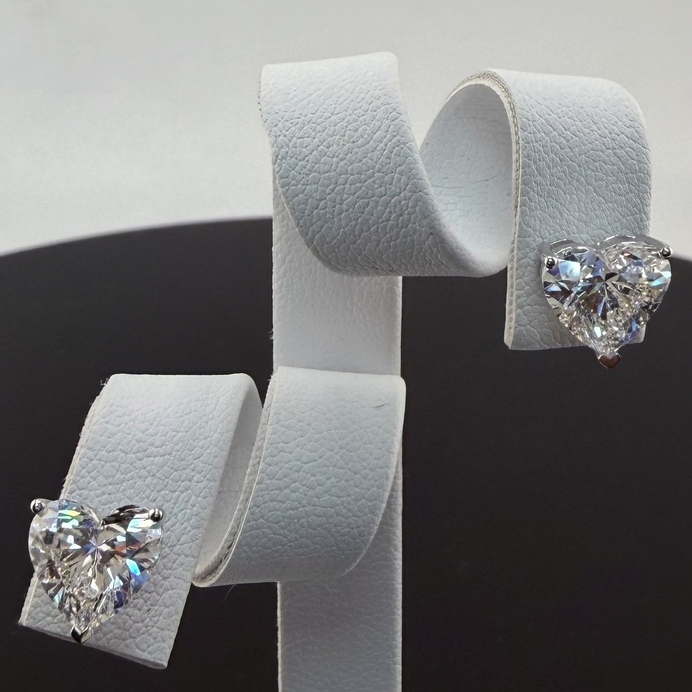 4.04cttw Heart IGI Certified Lab Grown Diamond Stud 14K White Gold Earrings