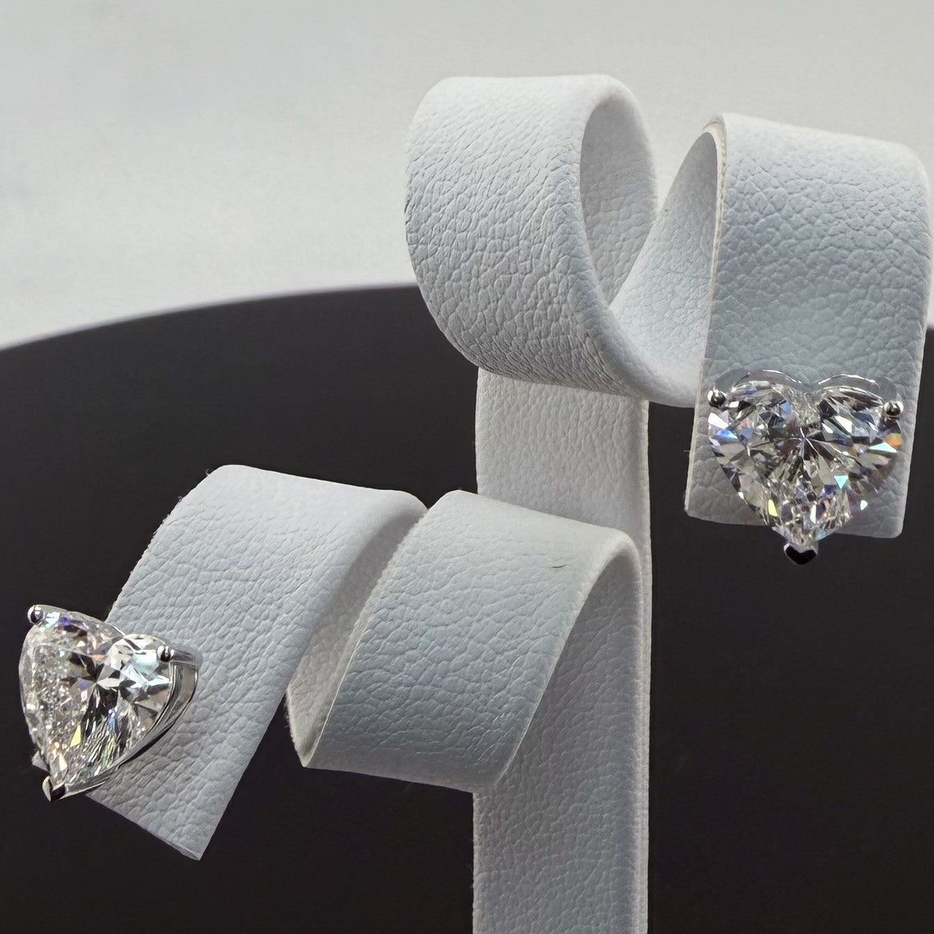 4.04cttw Heart IGI Certified Lab Grown Diamond Stud 14K White Gold Earrings
