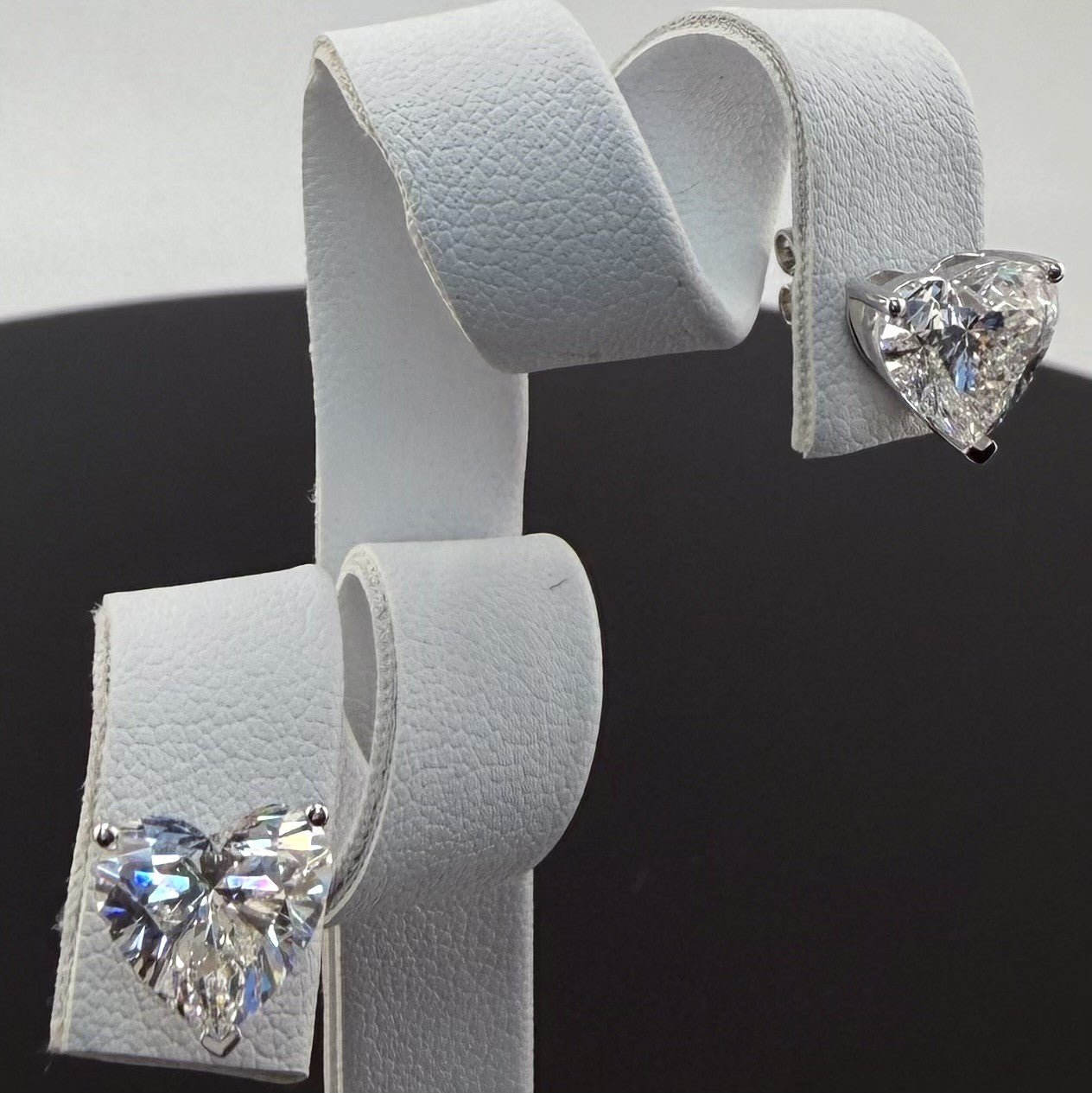 4.04cttw Heart IGI Certified Lab Grown Diamond Stud 14K White Gold Earrings