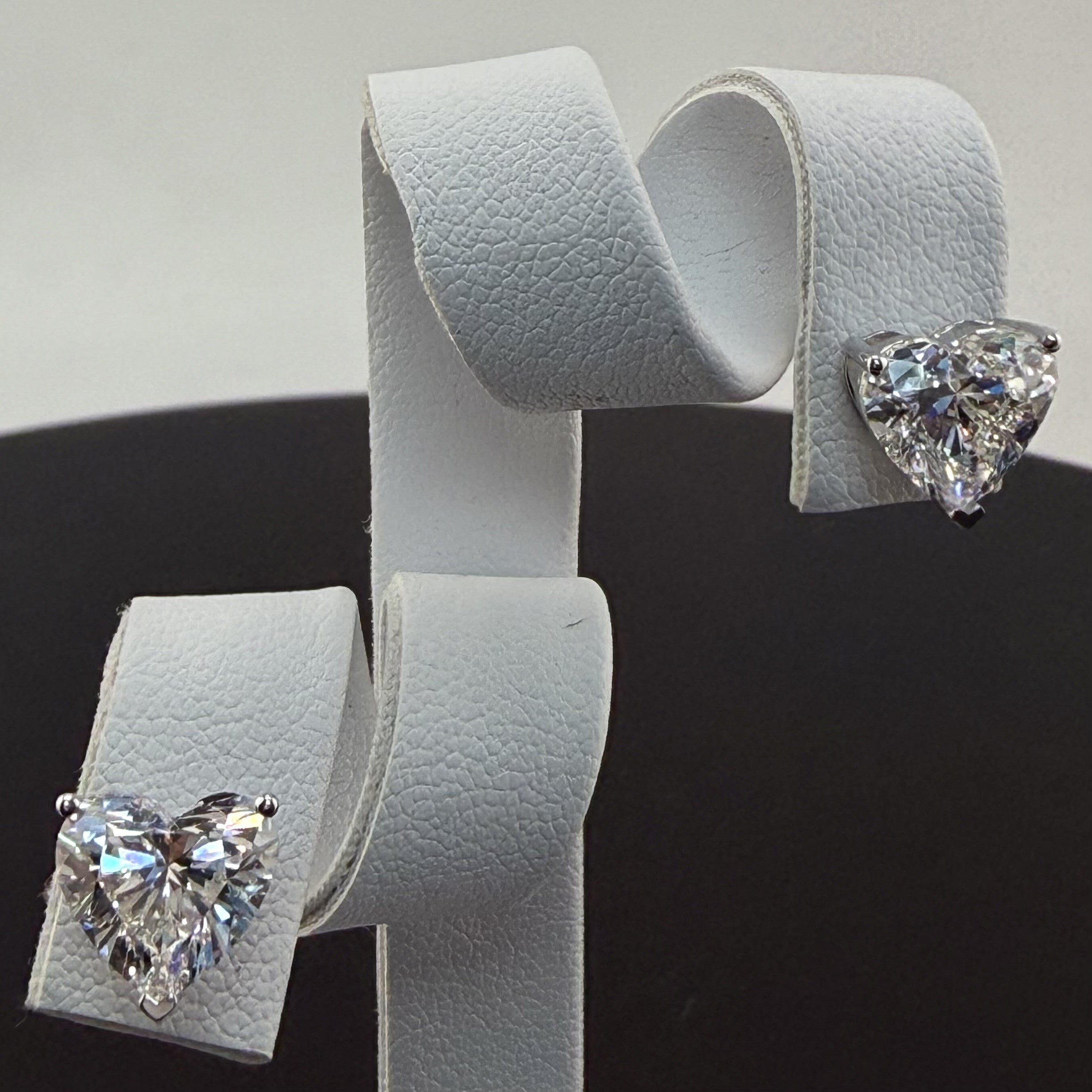 4.04cttw Heart IGI Certified Lab Grown Diamond Stud 14K White Gold Earrings