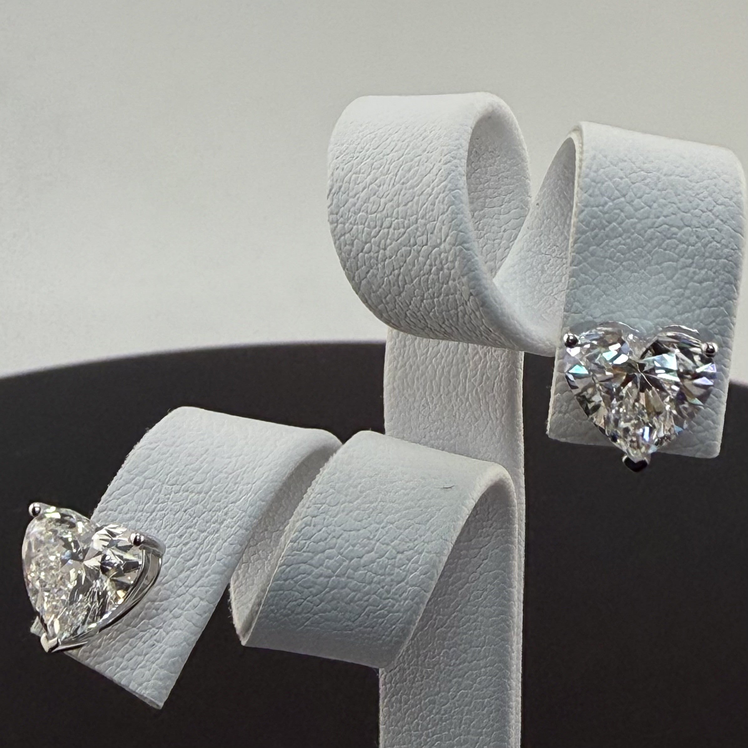 4.04cttw Heart IGI Certified Lab Grown Diamond Stud 14K White Gold Earrings