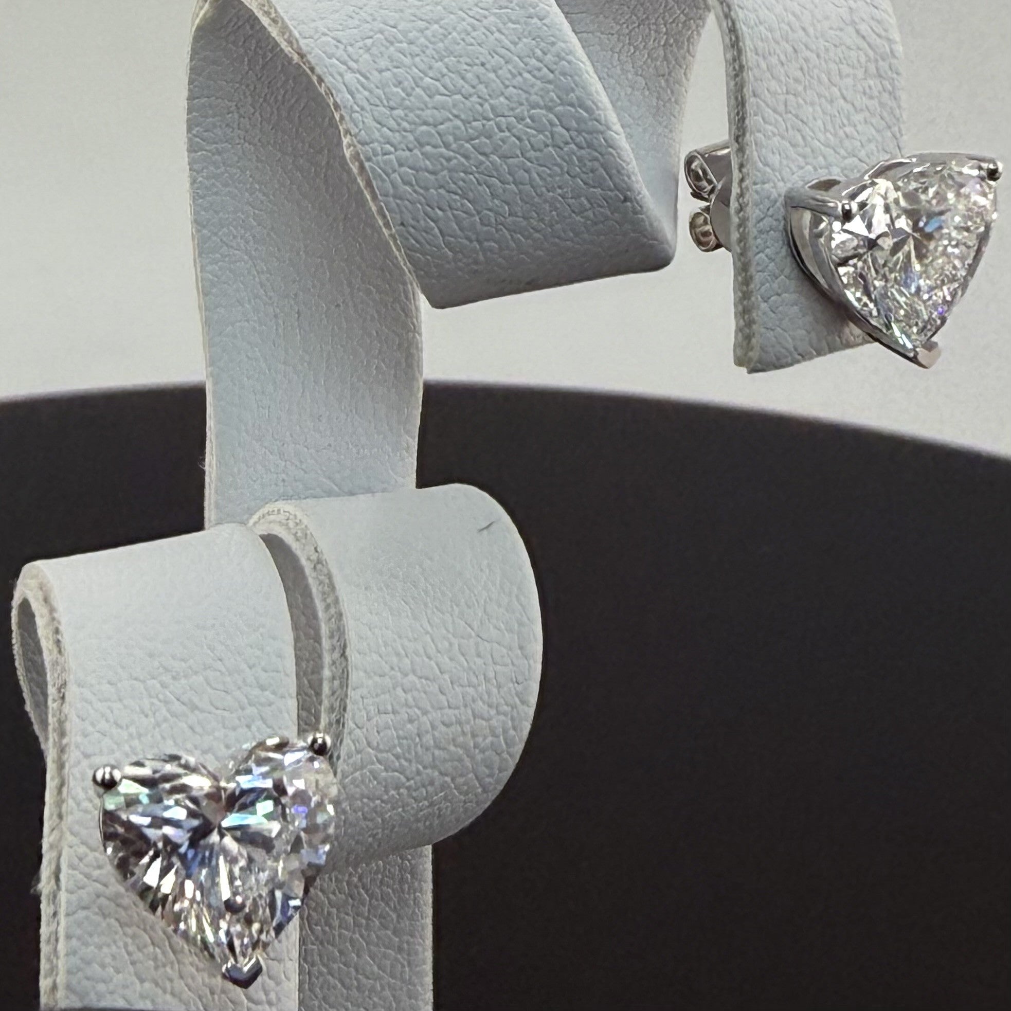 4.04cttw Heart IGI Certified Lab Grown Diamond Stud 14K White Gold Earrings
