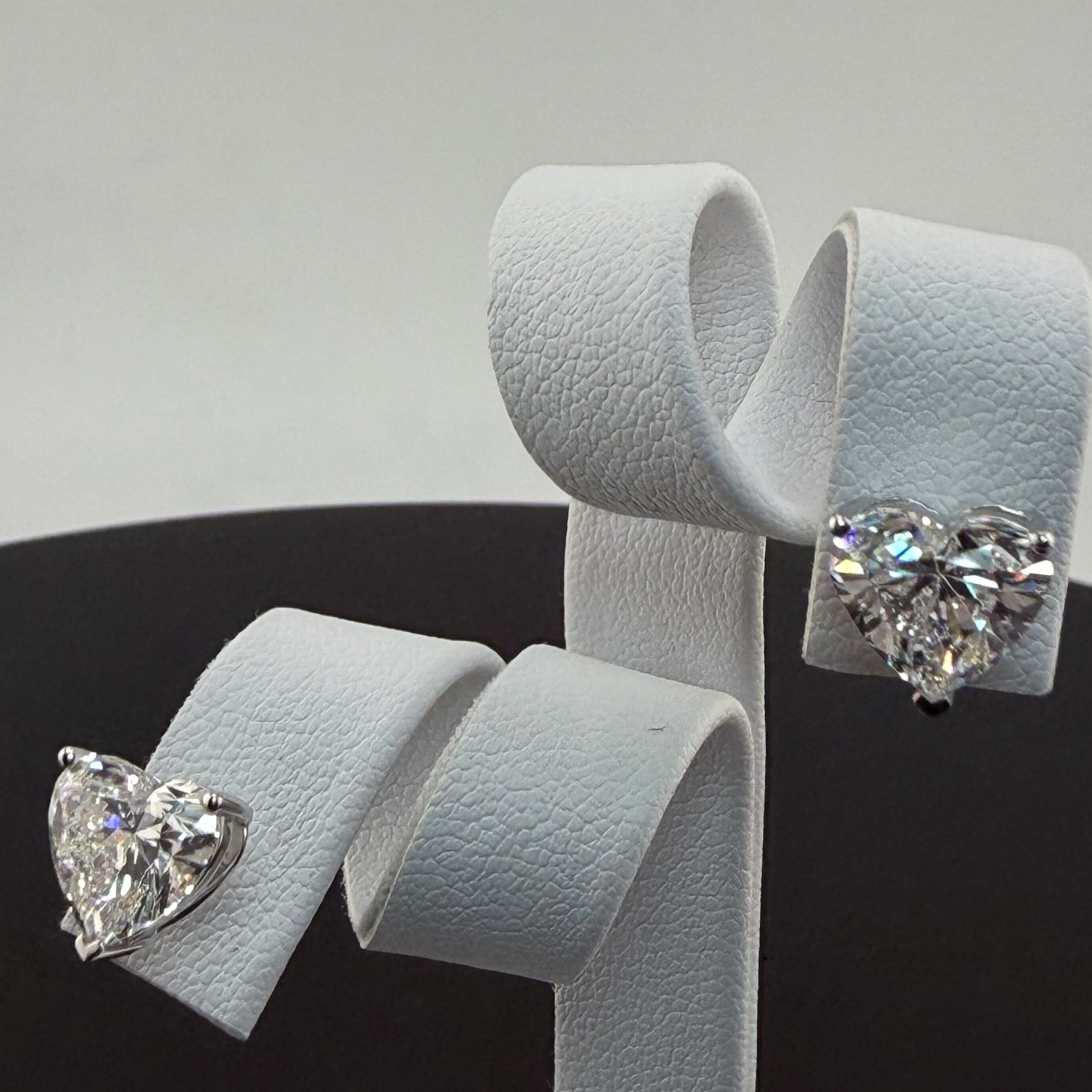 4.04cttw Heart IGI Certified Lab Grown Diamond Stud 14K White Gold Earrings